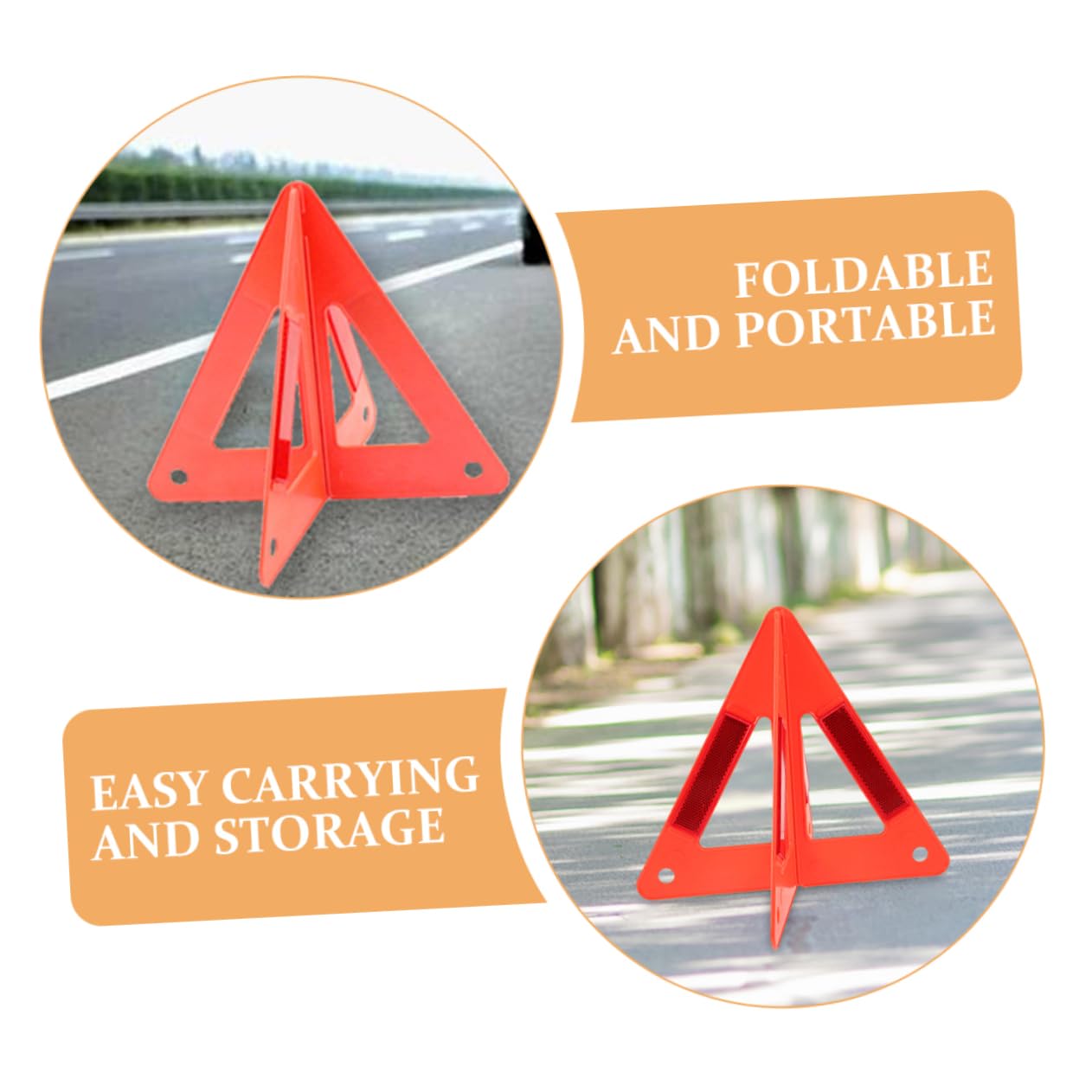 GLEAVI Segnale di Avvertimento per Auto Triangolo di Segnalazione Segnali di Avvertimento Triangolari Triangolo di Emergenza Triangoli per Camion Rosso Plastica