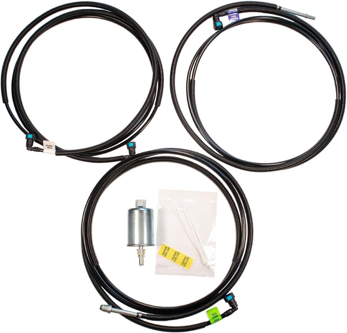 Inline Tube Compatible with 2000-05 Buick Oldsmobile Pontiac LeSabre Aurora Bonneville 3.5L V6 Supply, Return, & Vapor Complete Nylon Fuel Line Kit