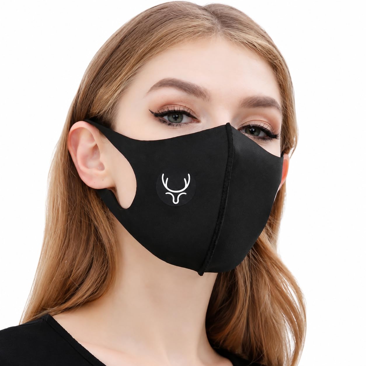PANTAR Face Mask for Men & Women, Black Fabric Face Cover with Ear Loops, Comfortable Washable Cloth Mask for Daily Outdoor Travel Use 1 PC