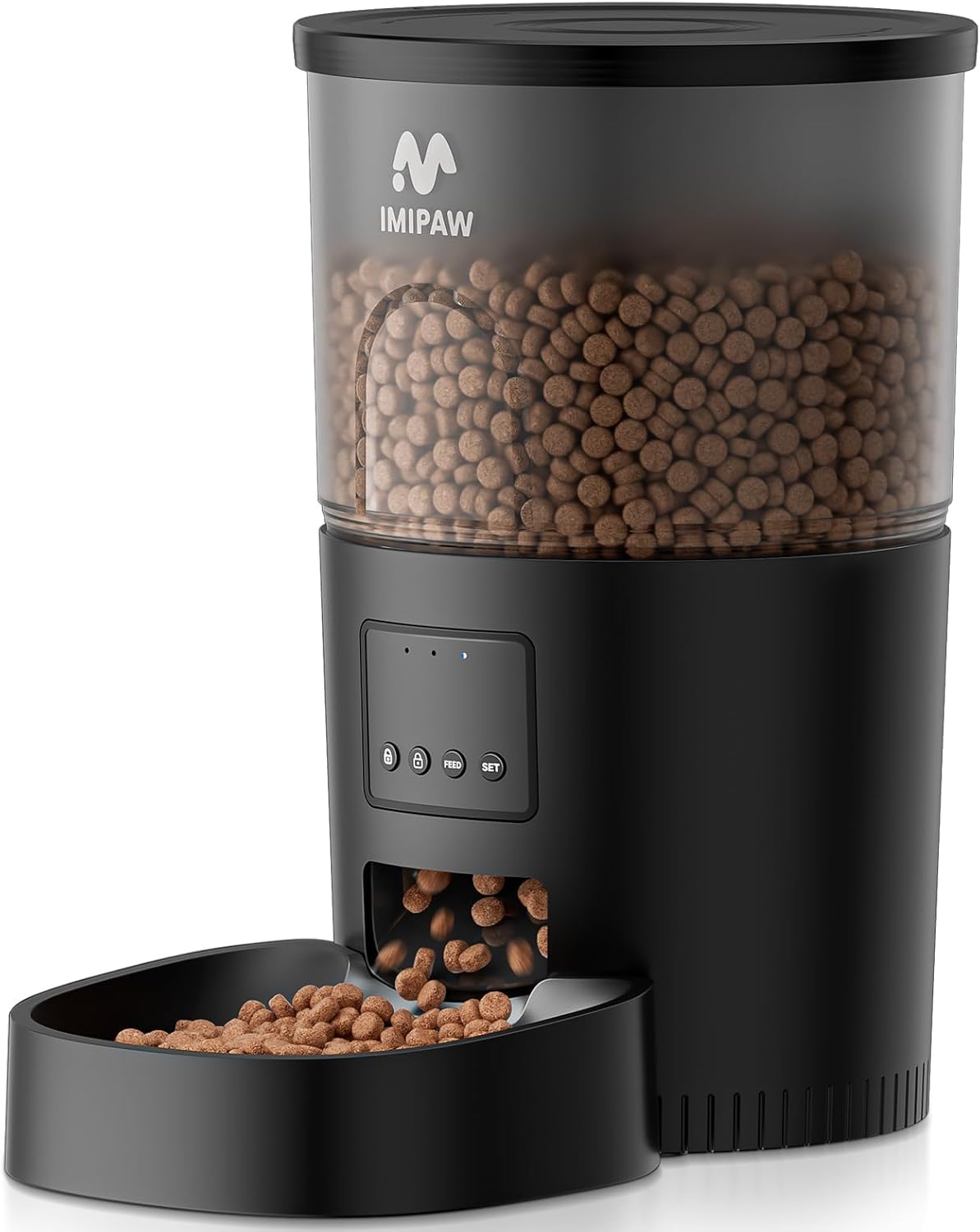 IMIPAW Distributore Automatico Cibo per Gatti - Alimentatore Intelligente 3L, Controllo APP, Timer Programmabile, 10 Pasti al Giorno, Dispenser Cibo per Cani Domestici di Taglia Piccola e Media