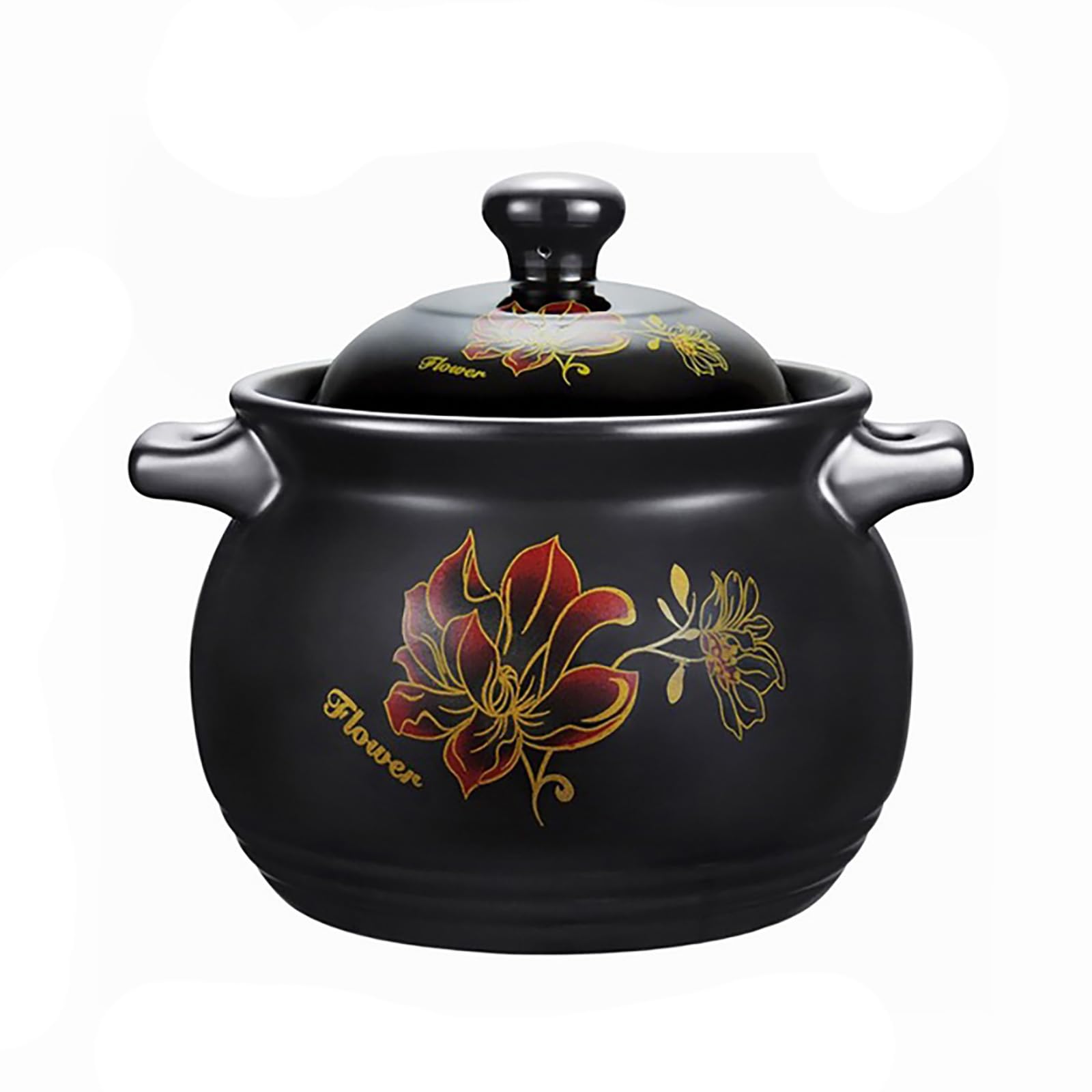 YLME Ceramic Clay Casserole Dish - Oven, Stovetop Safe Dutch Oven Pot with Excellent Heat Retention for Soup, Stew,3L