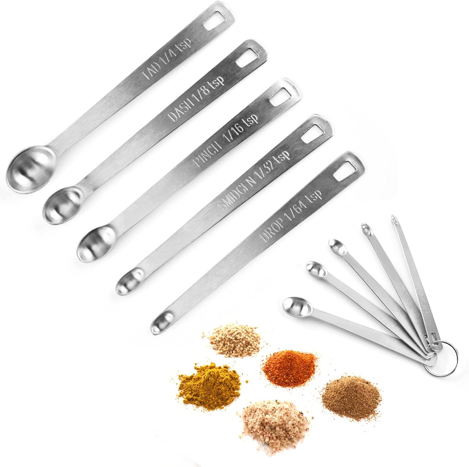 10Pcs Small Measuring Spoons Stainless Steel Mini Measuring