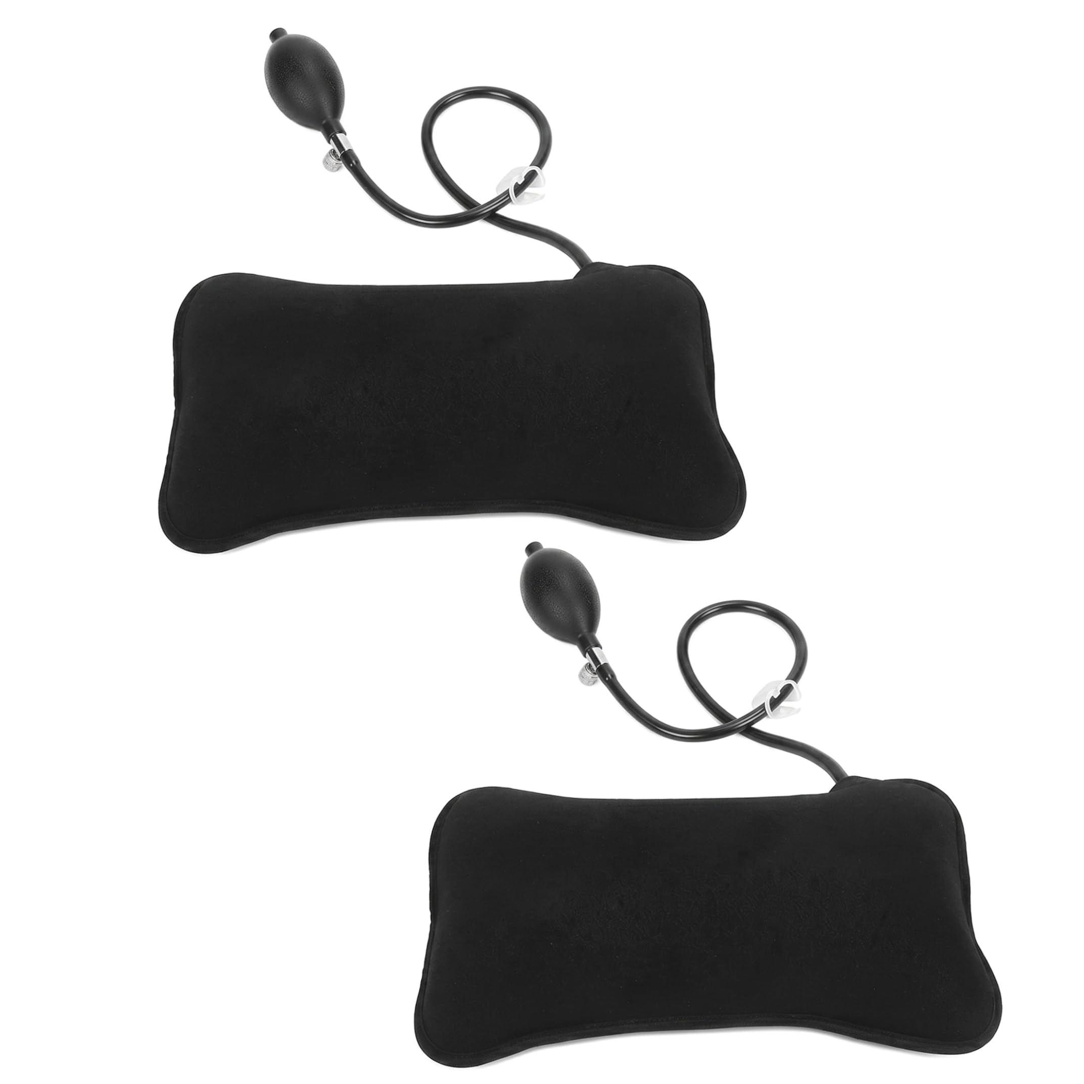 Gemuseeee Inflatable Lumbar Pillow, 2PCS Adjustable Back Support Pillow Breathable Support for Office Chair & Airplane, 10.2×6.7 Inch Inflatable Lumbar, Back