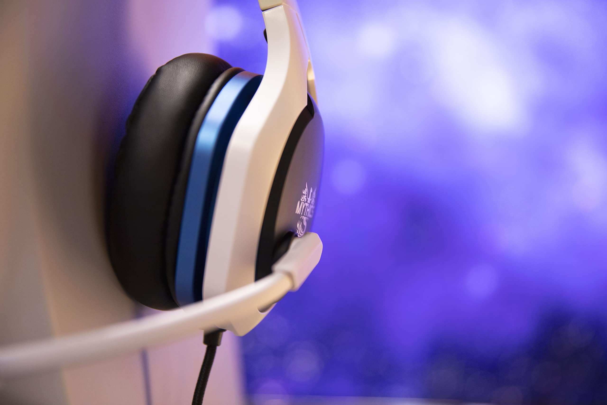 Konix Mythics Cuffie gaming con cavo Hyperion PS5 - Altoparlanti da 50 mm - Microfono - Cavo da 1,5 m - Connettore Jack da 3,5 mm - Bianco e nero