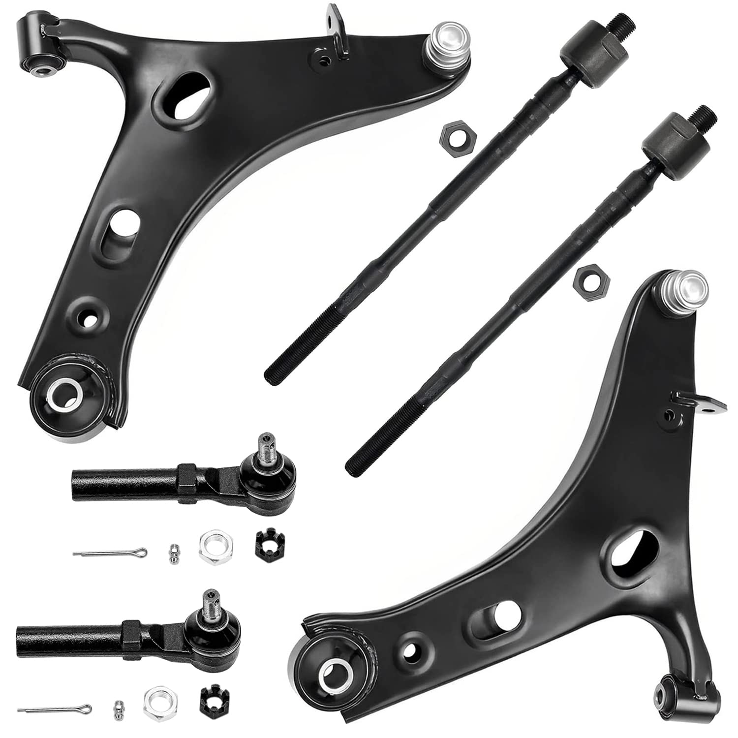 Detroit Axle - Front Lower Control Arms w/Ball Joints Inner Outer Tie Rod