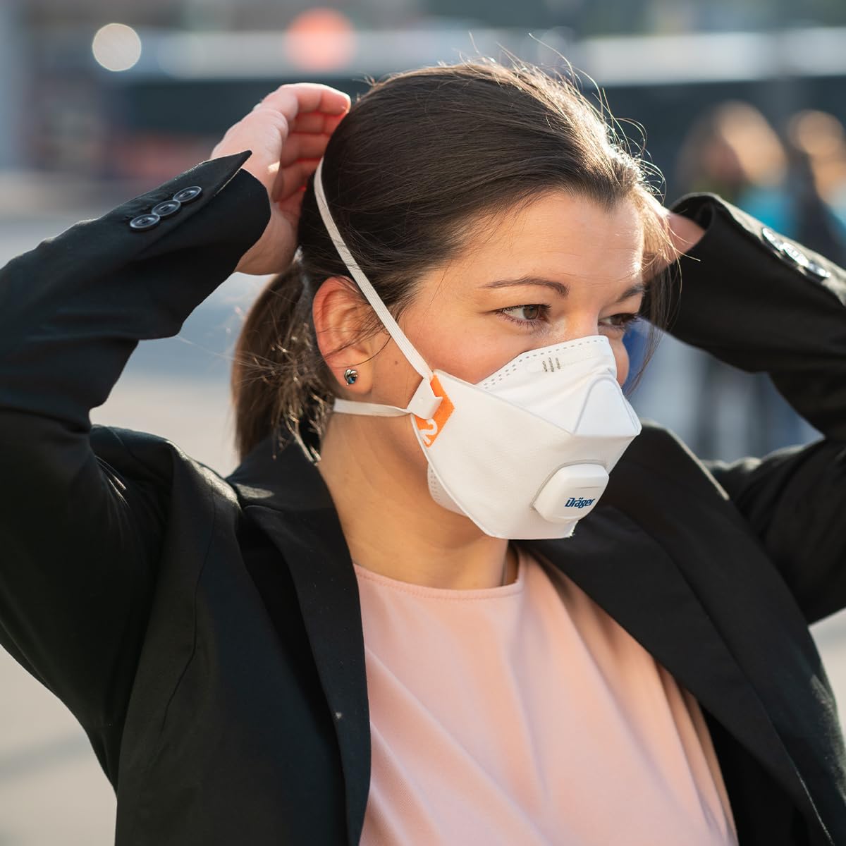 Dräger X-plore 1920 V | 10 Máscaras de protección respiratoria FFP2 con válvula | Mascarilla antipolvo desechable para trabajos de construcción, bricolaje, pintura