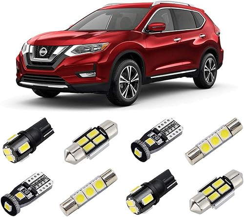 Kit de luces LED interiores blancas para Nissan Rogue 2014, 2015, 2016, 2017, 2018, 2019, superbrillantes, 6000K, paquete de bombillas LED