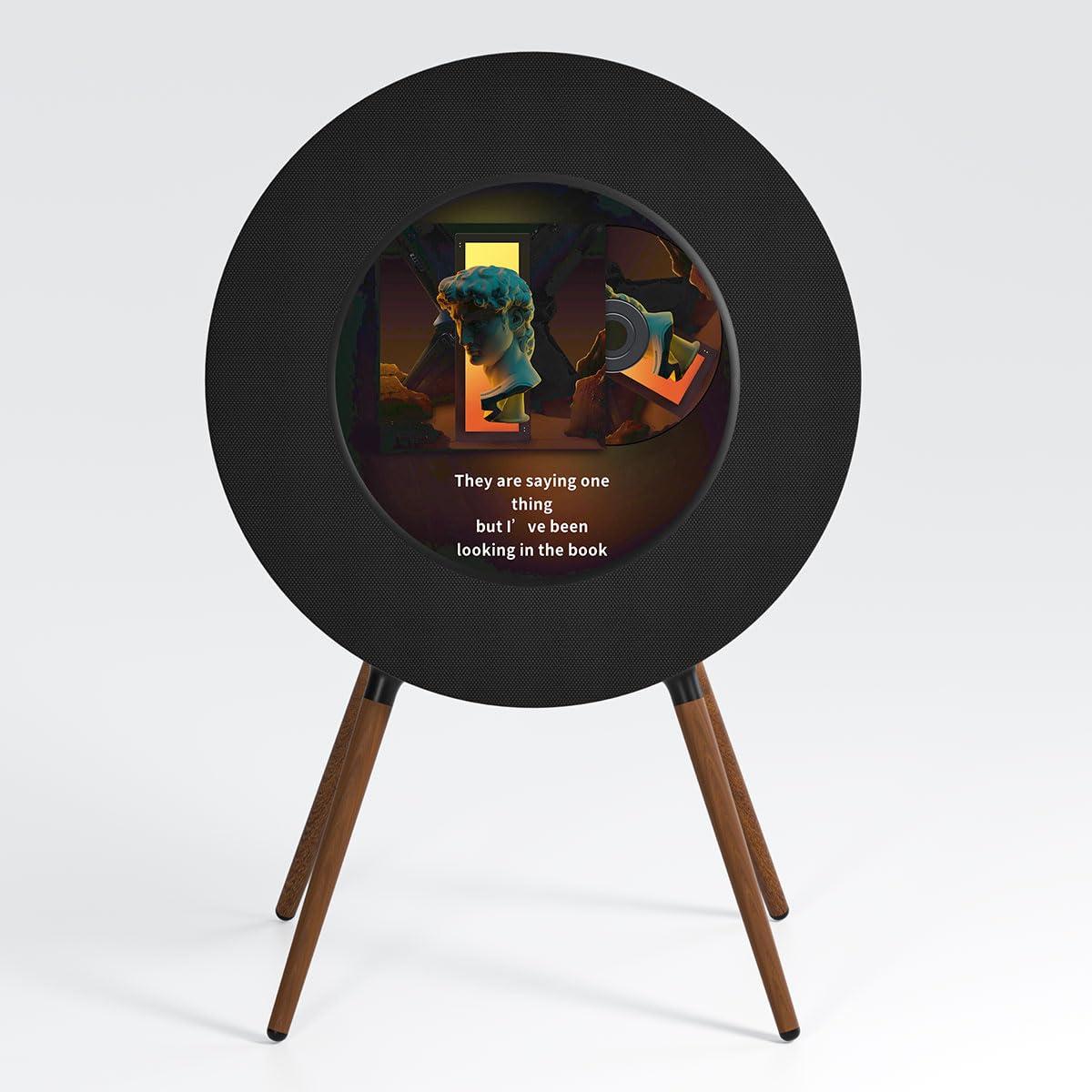 Record R1 - Altavoz Bluetooth de vinilo galardonado, pantalla de 21.5 pulgadas con letras dinámicas y arte del álbum, estéreo de alta fidelidad 2.1 de Jamo, Wi-Fi y BT 5.1, decoración de
