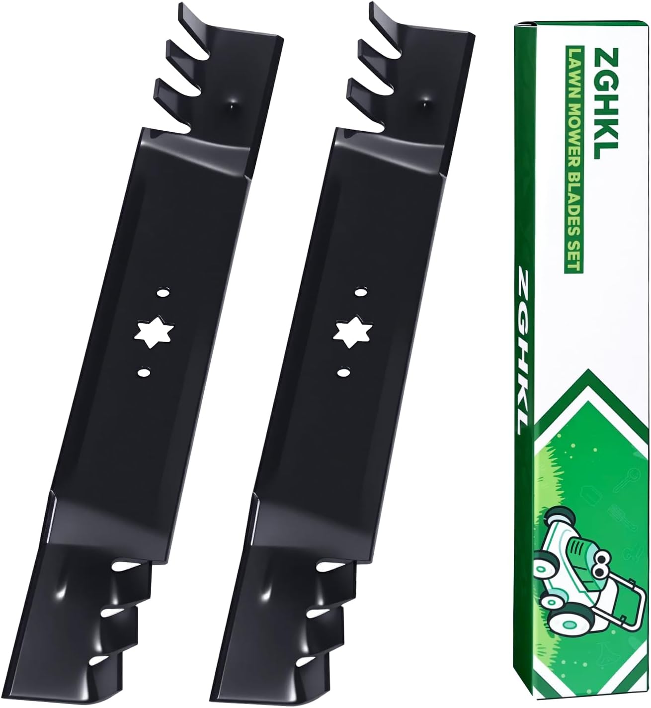 GX22151 GY20850 Lawn Mower Blades Gator Mulching Blades for John Deere 42 Inch Deck Riding Mower Replacement for S100 D110 D130 LA135 AM141033 AM131033 AM137333 AM137328 2Pack