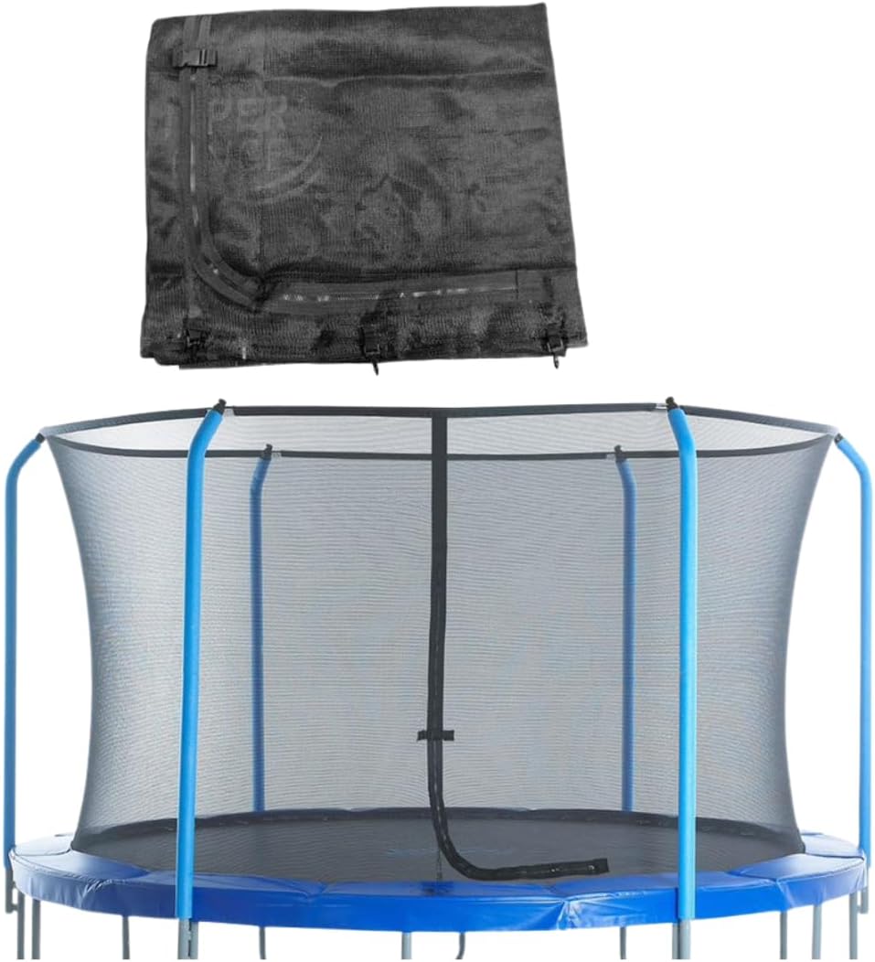 Upper Bounce Machrus Round Trampoline Net Replacement, Tear and Weather-Resistant with Adjustable Straps, Lightweight, Foldable