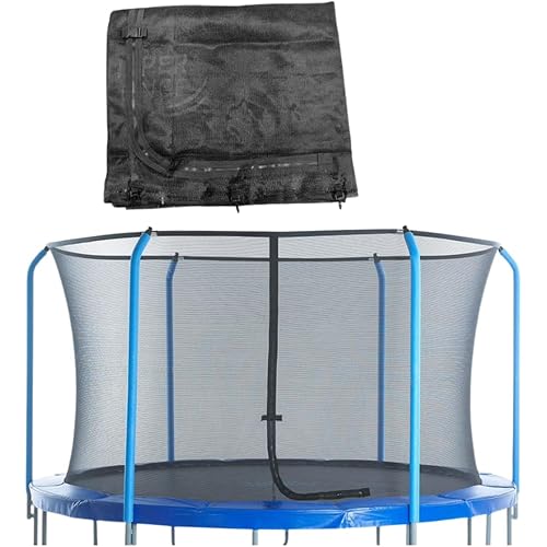 Machrus Upper Bounce Round Trampoline Net Replacement for Arches with Top Sleeves, Inside Enclosure with Straps, Tear-Resistant