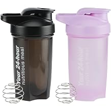 2 x Protein Shakers 500 ml Protein Shaker with Measuring Scale