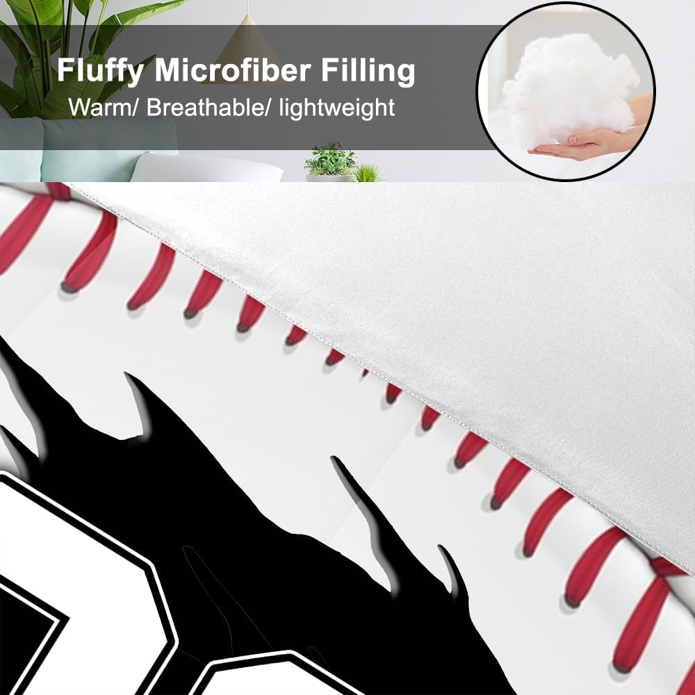 Personalized Cool Baseball Comforter, Baseball Comforter Twin Full Queen King, Baseball Twin Bedding Set, Full Size Baseball Bedding Set Microfiber Ultra-Soft Lightweight