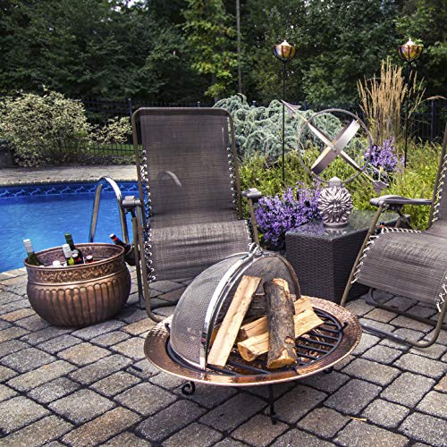 Good Directions Heavy Duty Fire Pit Spark Screen With Lifter, Stainless Steel, Hinged For Easy Access, 25 Inch Diameter #TOP5