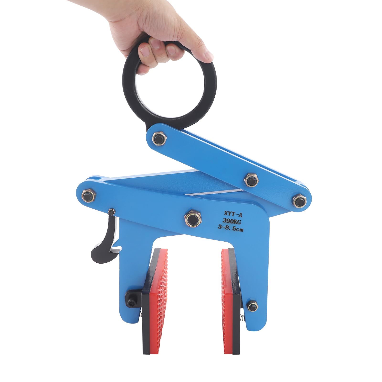 Bordsteinzange Hebeklammer 390KG Schwerlast Steinhebegeräte Öffnungsgröße: 3-8.5cm (Blau)