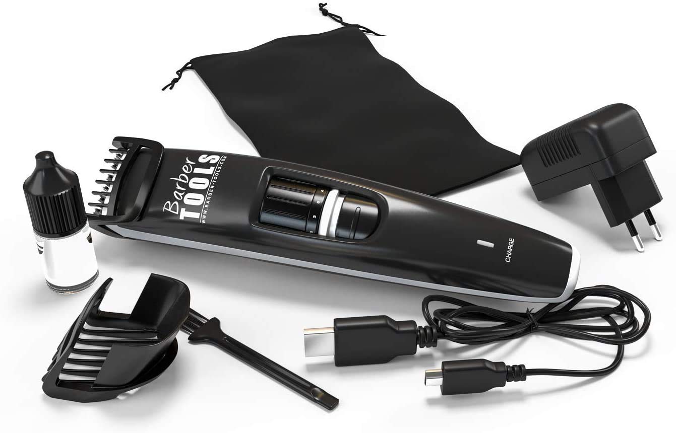 Kit d'entretien barbe et rasage avec tondeuse et bavoir - Cosmetique Made in France BARBER TOOLS