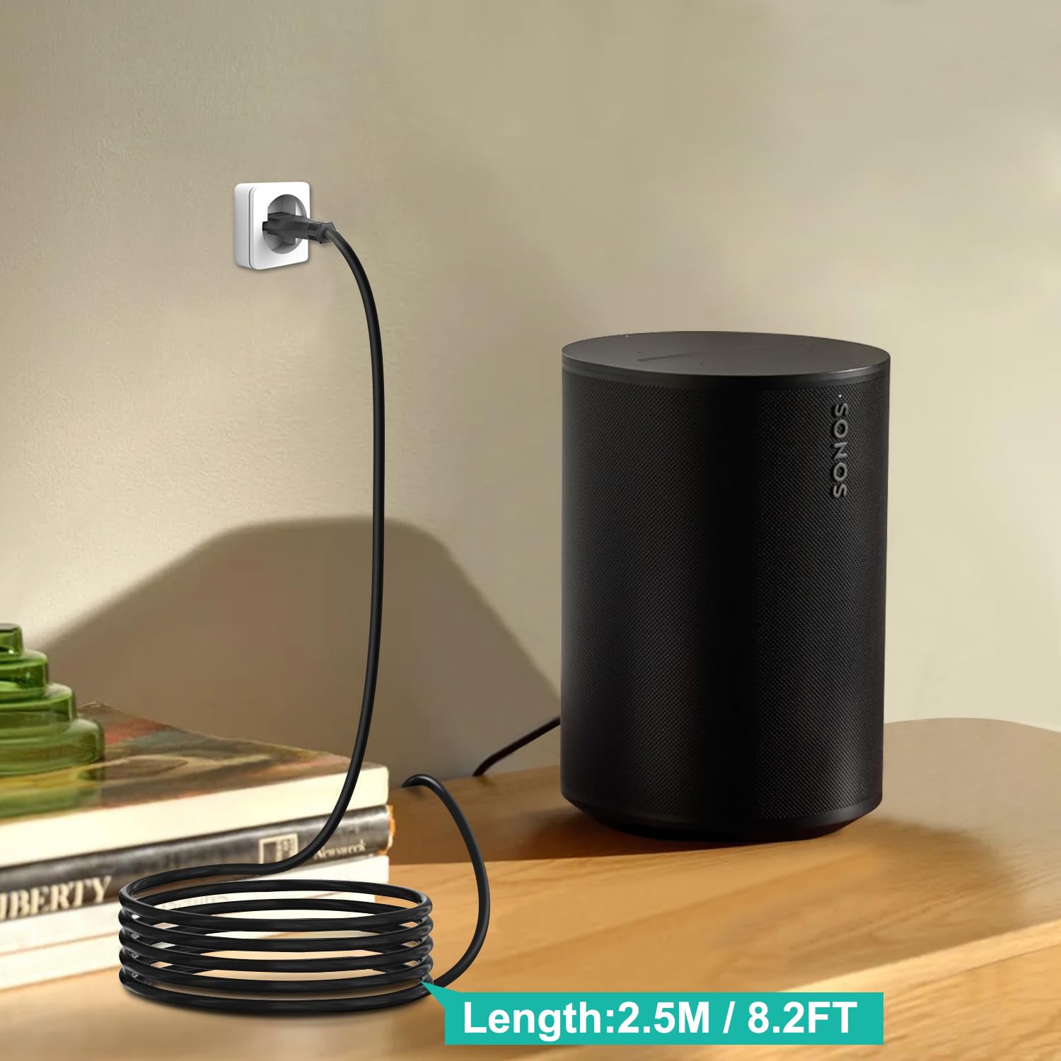 KFD Câble d'alimentation Chargeur pour Sonos Era 100, Era 300 Haut-Parleur et Mini Sub AMP Beam Play Base 5(GEN 2) Beam Gen 2 Soundbar européen-Câble de raccordement 18AWG 2.5M