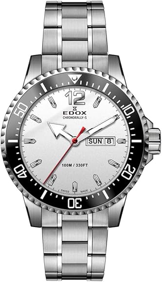 Amazon | [エドックス]EDOX メンズ クロノラリーS シルバー ステンレス