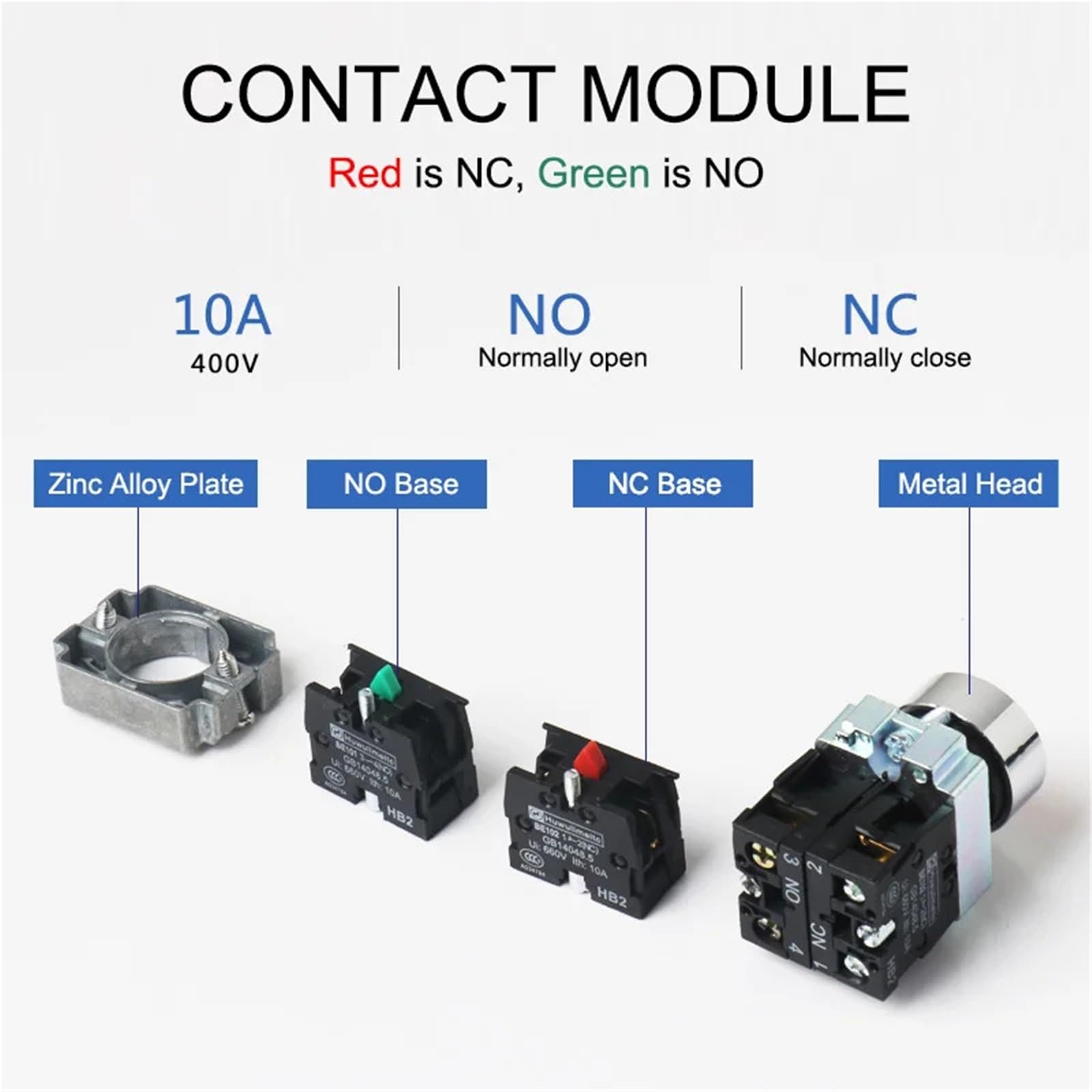 22 mm 10 A XB2 Momentary Reset wyłącznik ciśnieniowy NO NC Power Start Stop klucz obrotowy okrągły, płaski, 1 sztuka (Y Mushroom 1NO)