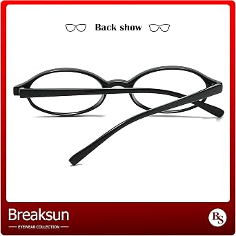 Breaksun Retro Small Oval Glasses for Women Men 90s Small Face Blue Light Eyeglasses Cosplay Y2K Fake Glasses
