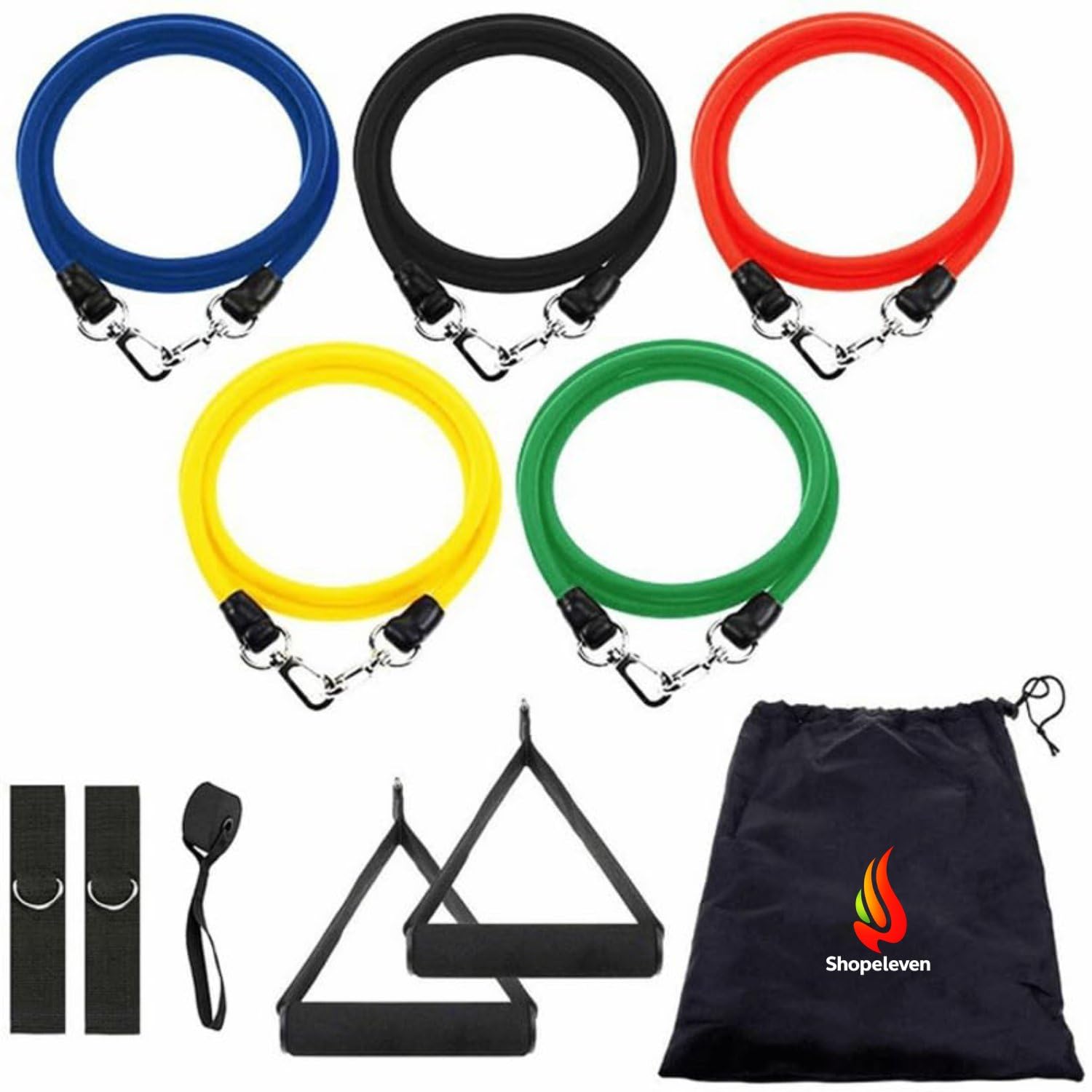 Resistance Tube for Workout Exercise Band Tube Home Gym Use Resistance Bands for Pull Ups, Stretching Resistance Band (11 in 1 Resistance Band)-image-11