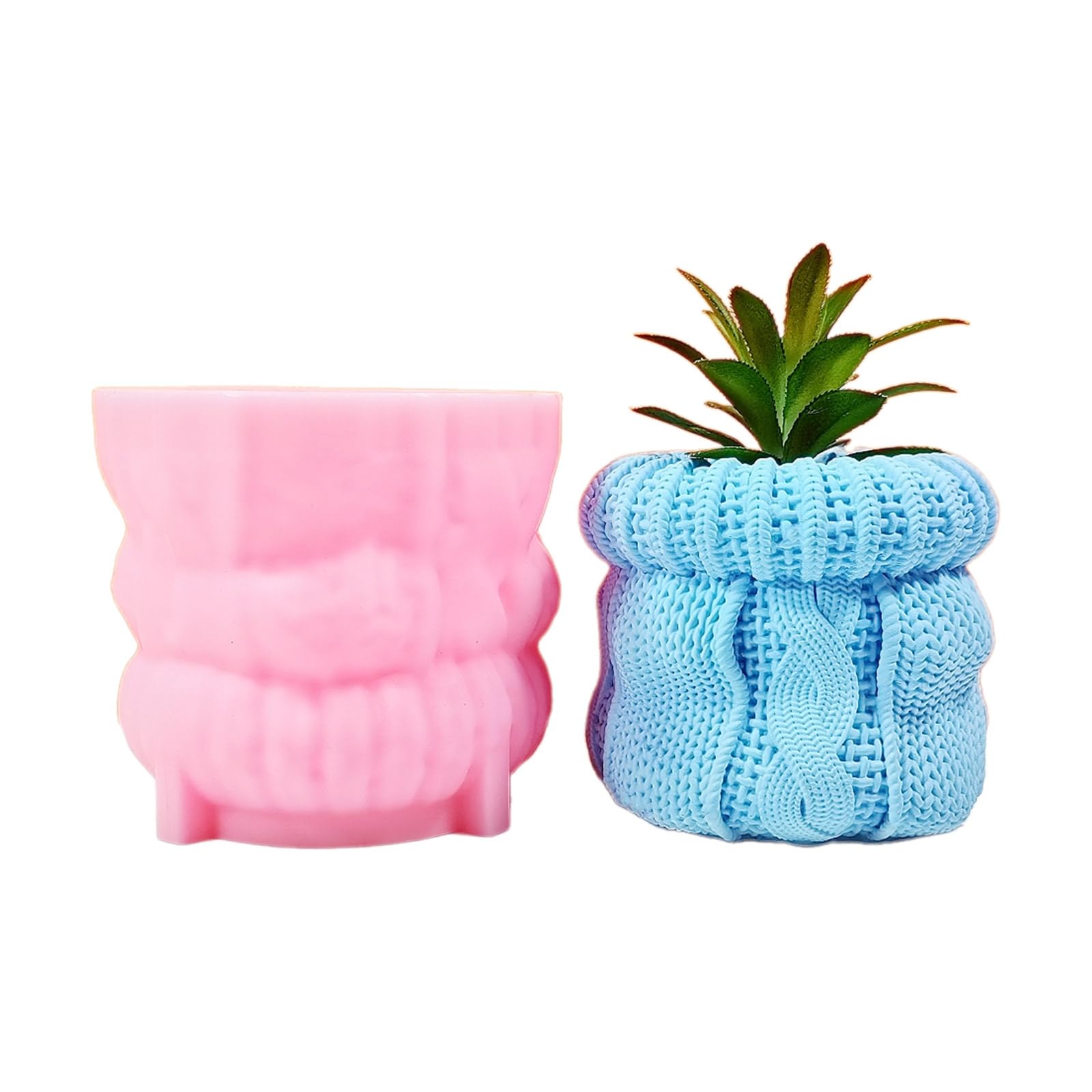 NEWFT Knitted Hat Shape Planter Mold Home Decorations Silicone Mould for Flower Concrete Mold Resin Casting Tool