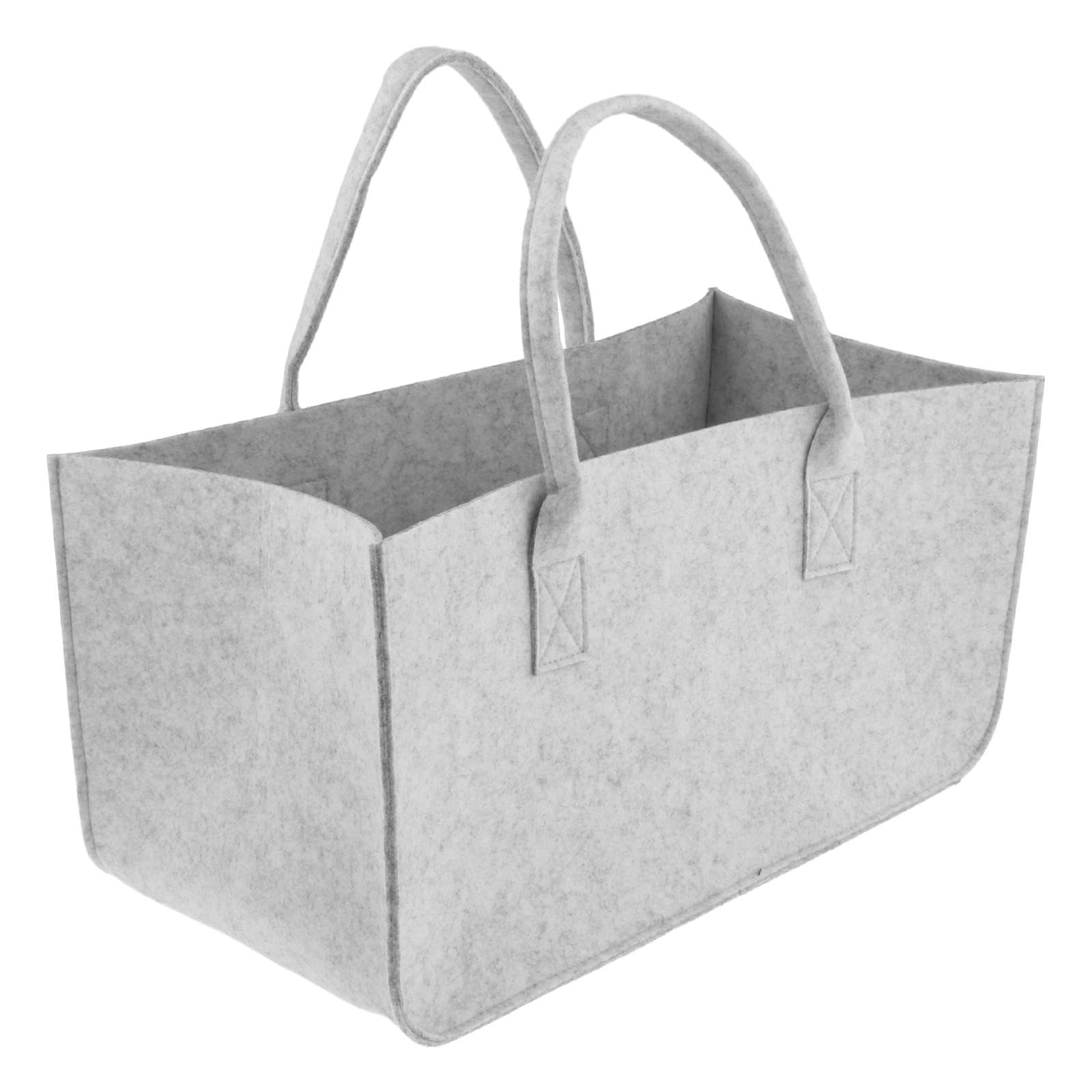 Panier de rangement en feutrine gris clair : boîte rectangulaire pliable et solide