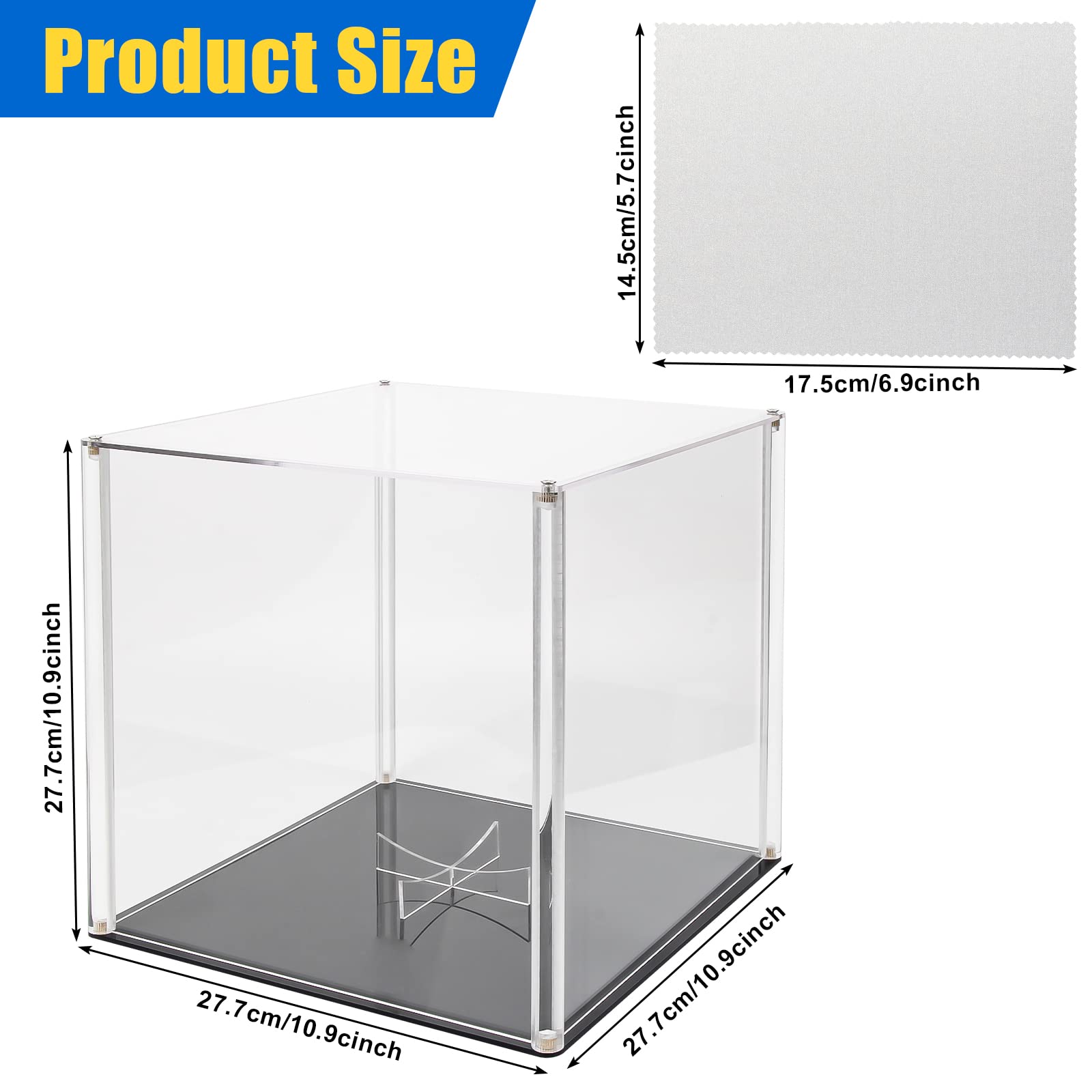 Sport Ball Display Case Newest Design, Boyistar 100% Sturdy Basketball Acrylic Display Box Football Protection Case Clear Showcase for Soccerball, Volleyball, Memorabilia Box (11x11x11)