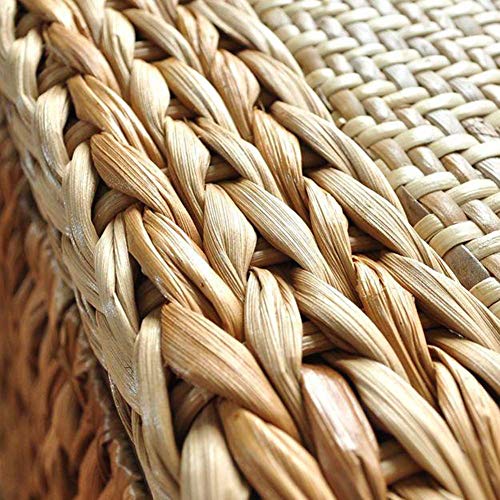 Pouf de rangement en rotin tissé main coffre à jouets rustique - 5