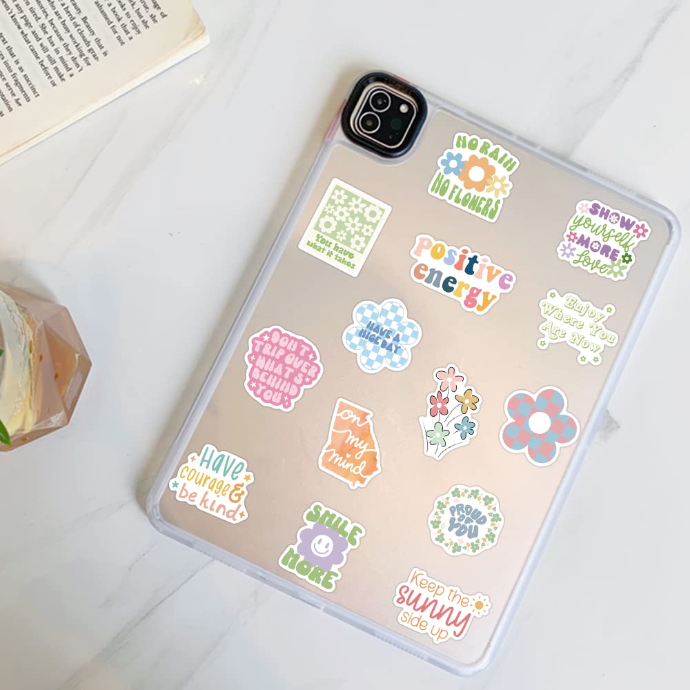 Cute Pink Inspirational Aesthetic Stickers for Women, 50PCS Motivational Vinyl Waterproof Stickers for Water Bottles Laptop Scrapbook, Encouragement Decals