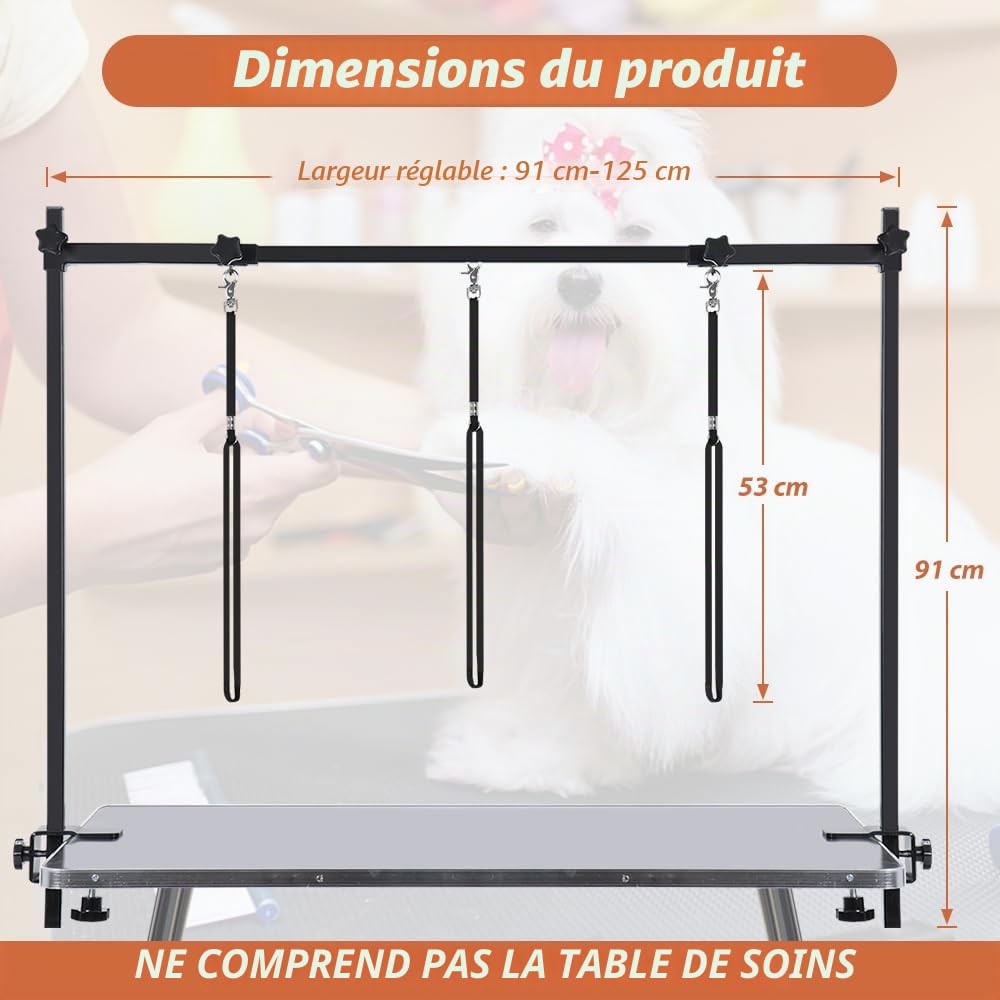SMONTER Collier de soin pour chien avec pince, Collier de soin réglable avec lanière, article de soin pour chiens et chats à hauteur et largeur réglables
