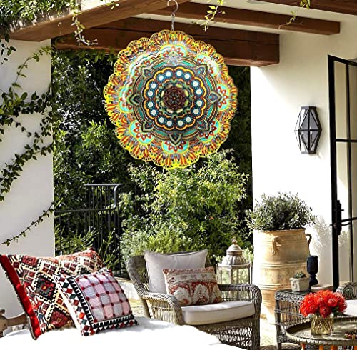Hs's Creation Hanging Wind Spinner Lucky Flower & Sunflower Peacock 2Pcs Bundles #TOP6