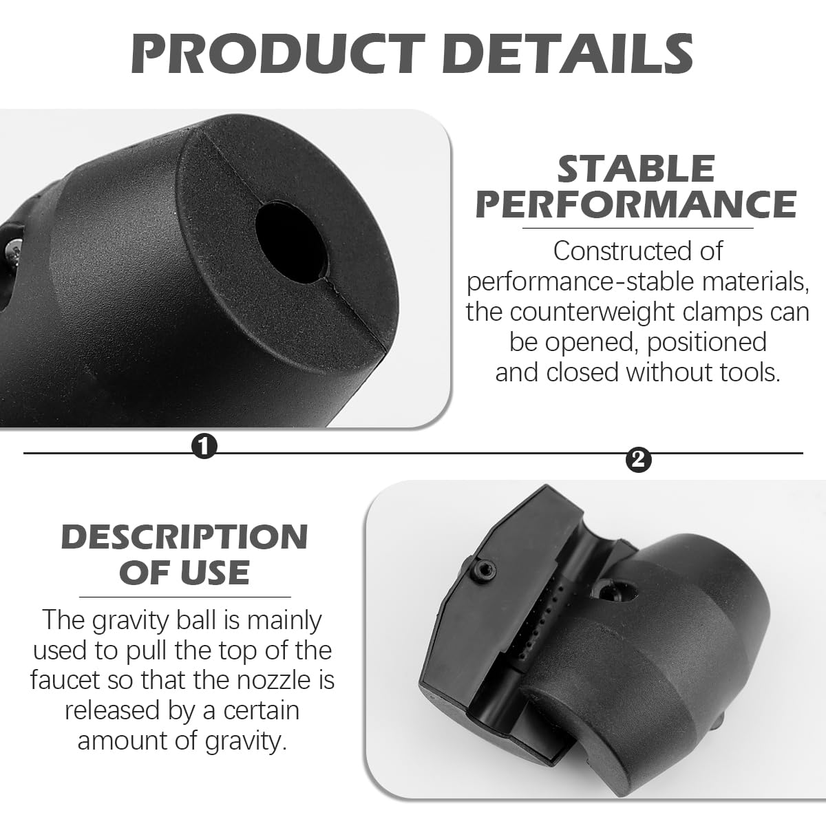 UPIQNG Hose Weight Ball Replacement Kitchen Universal Pull Down Faucet Weight Gravity Ball Screw Type Sink Basin Pull Out Sprayer Heavy Ball Faucet Accessory