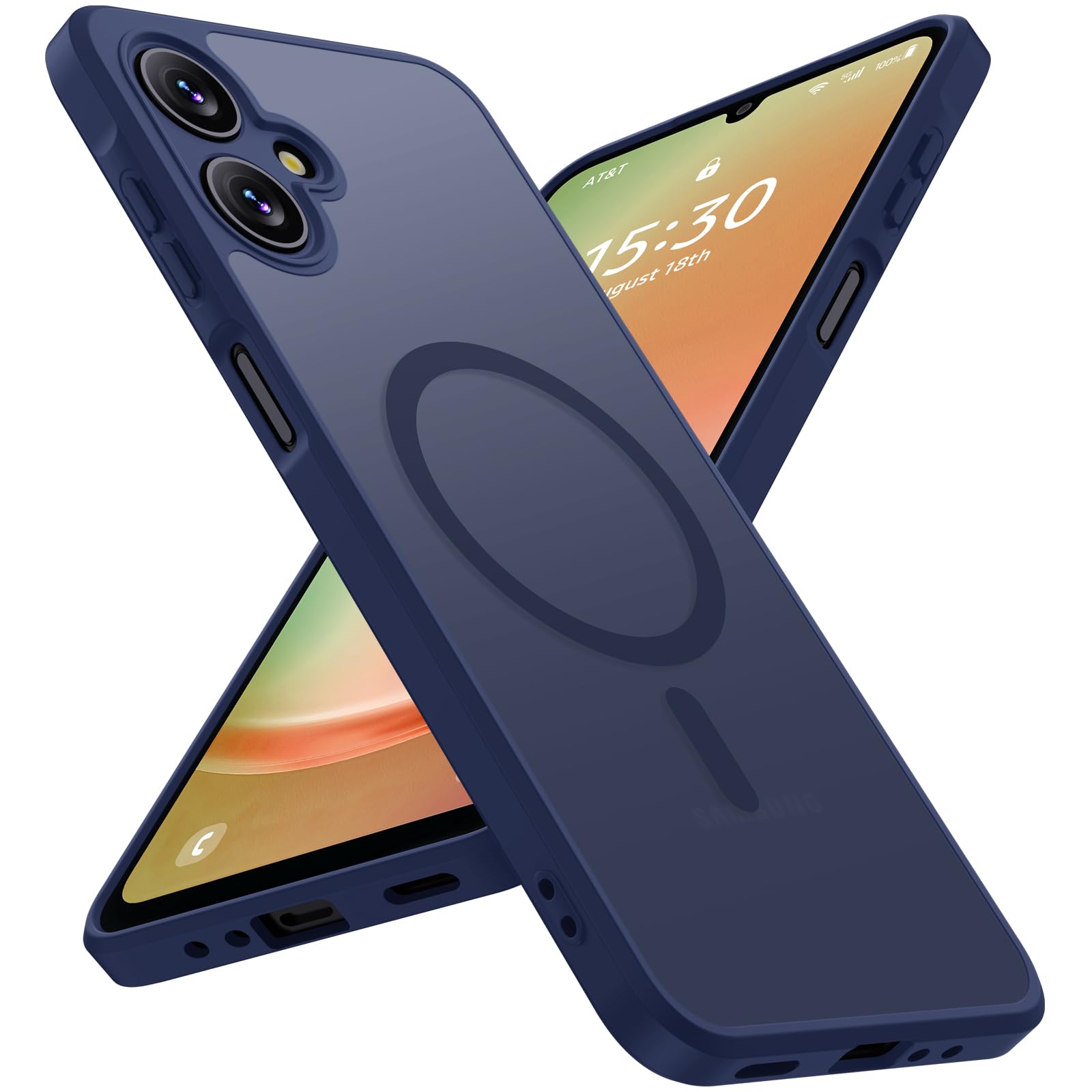 【MagSafe対応・米軍規格】Holidi Galaxy A25 5G ケース MagSafe マット感 マグネット搭載 米軍MIL規格 全面保護 ワイヤレス充電 黄変なし 二重構造 ギャラクシーa25 ケース Magsimpl-Series 半透明・ブルー