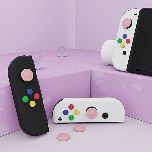 Vista 111 de eXtremeRate PlayVital - Tapas para joystick Switch Lite, tapa analógica de silicona para empuñaduras de pulgar OLED Joycon - Gris claro