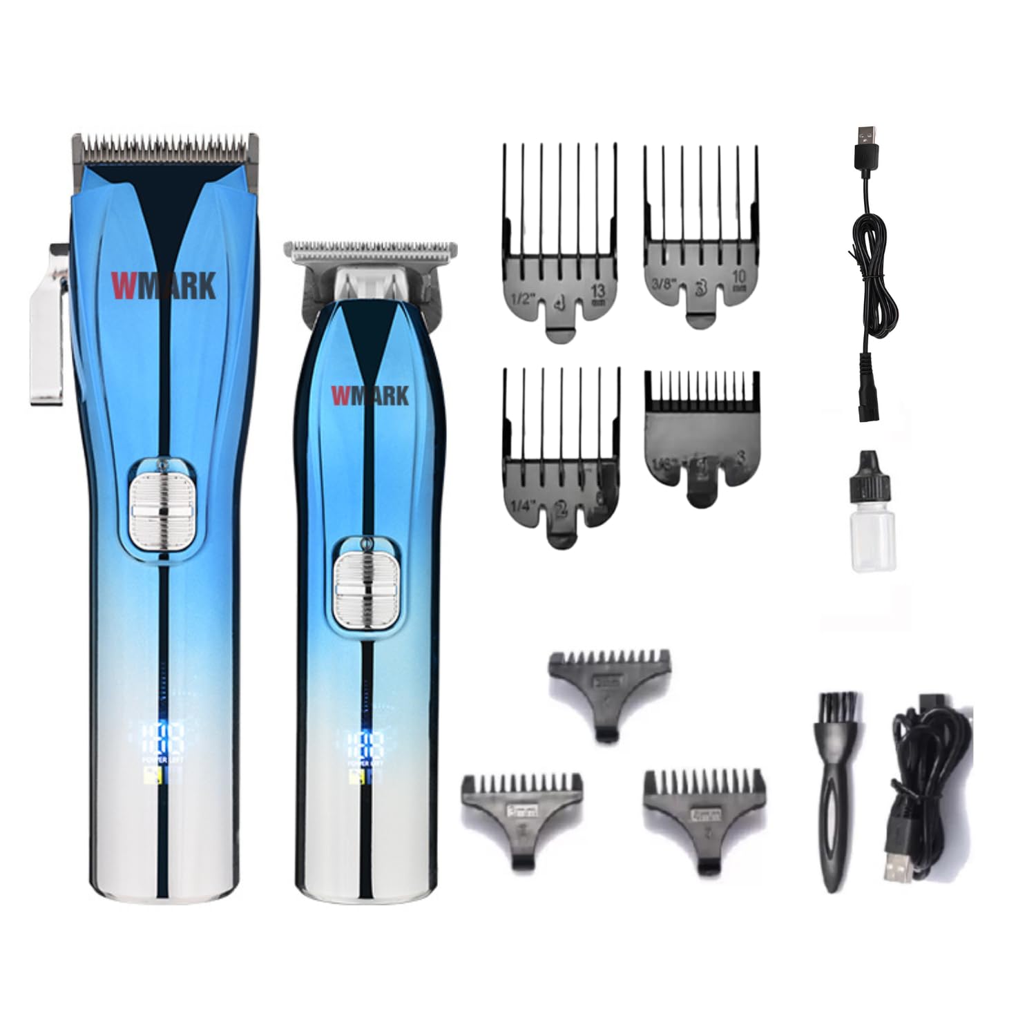 Wmark Ng-603Kit Hair Clipper 7000Rpm & 6000Rpm Magnetic Motor Usb Charging Cable 7 Guide Comb Taper Lever Adjustments Clipper & T-Cutter 0.1Mm Gapped Trimmer Runtime 240 & 180 Min,Blue-Battery Powered (B0CNXFWP12) Amazon Price History, Amazon Price Tracker
