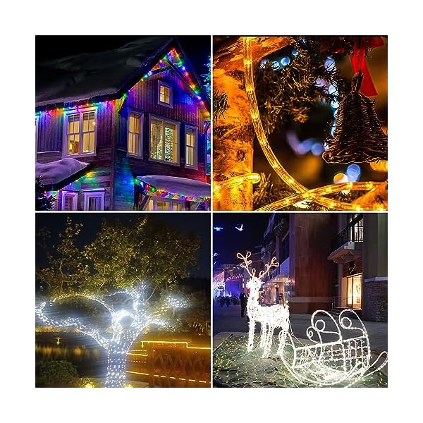 Tubiaz 10 Meter LED Lichterschlauch Außen, Bunt 100LEDs Wasserfest LED Schlauch für Auße, Dimmbar & Memory-Funktion, für Weihnachten, IP65 – Bild 8