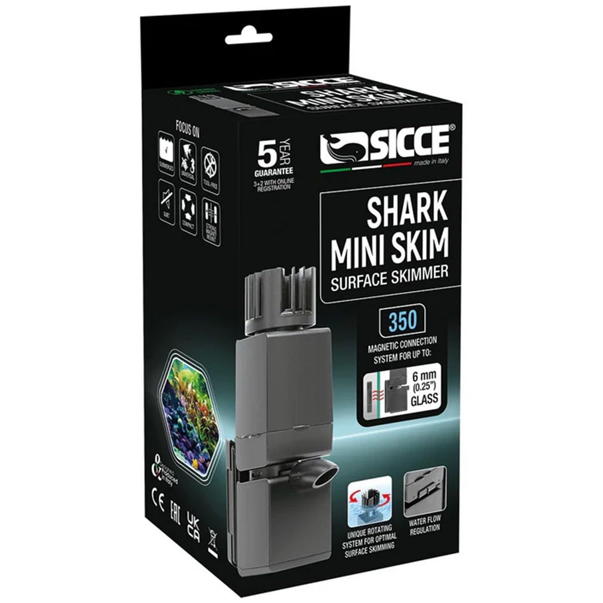 Sicce Shark Mini Skim 350 Oberflächenfilter für Aquarium