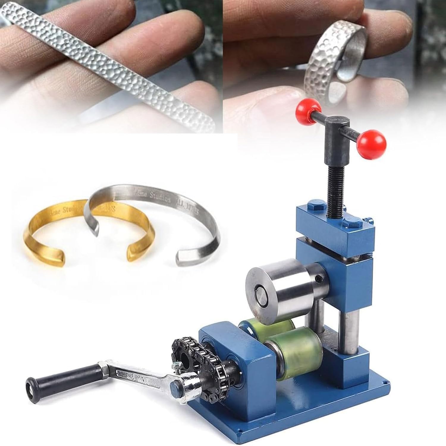 Amazon.co.jp: 手動ジュエリープレスローラーツール、手回しリング