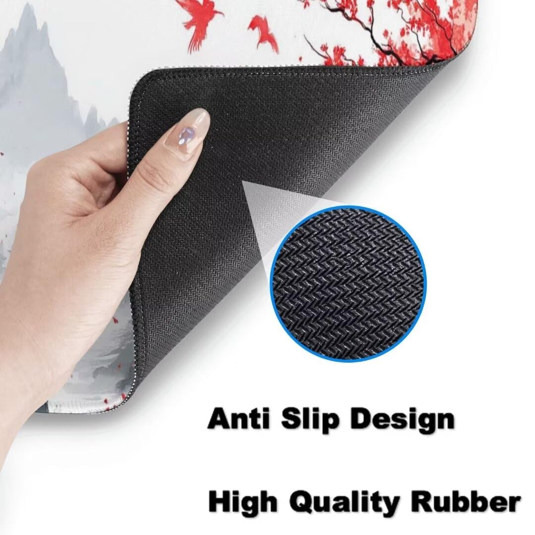 Japanischer Mauspad 1600 x 800mm, Mousepad XXL Schreibtischunterlage Tokio Mouse Pad, Wasserdicht und Rutschfest Gaming Mauspad, Verbessert Präzision, Gaming-Mauspads für Pc und Gaming Zubehör qw537