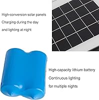 Vista 5 de Poste de lámpara solar Iluminación al aire libre Columna Luces de poste farol con imitación de mármol Pantalla Lámpara de poste exterior para patio