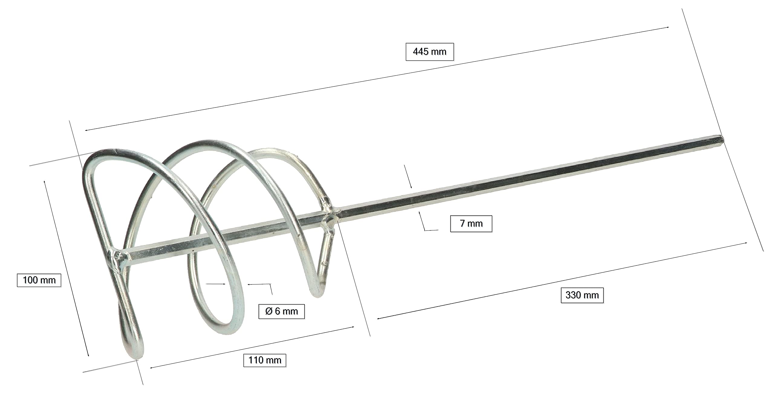 KOTARBAU® 3 x Varillas mezcladoras 55, 80, 100 mm, Mezclador, Agitador de adhesivos, Mezclador de mortero, yeso, cemento, Cesta mezcladora espiral, Batidora de yeso para taladro, Acero galvanizado
