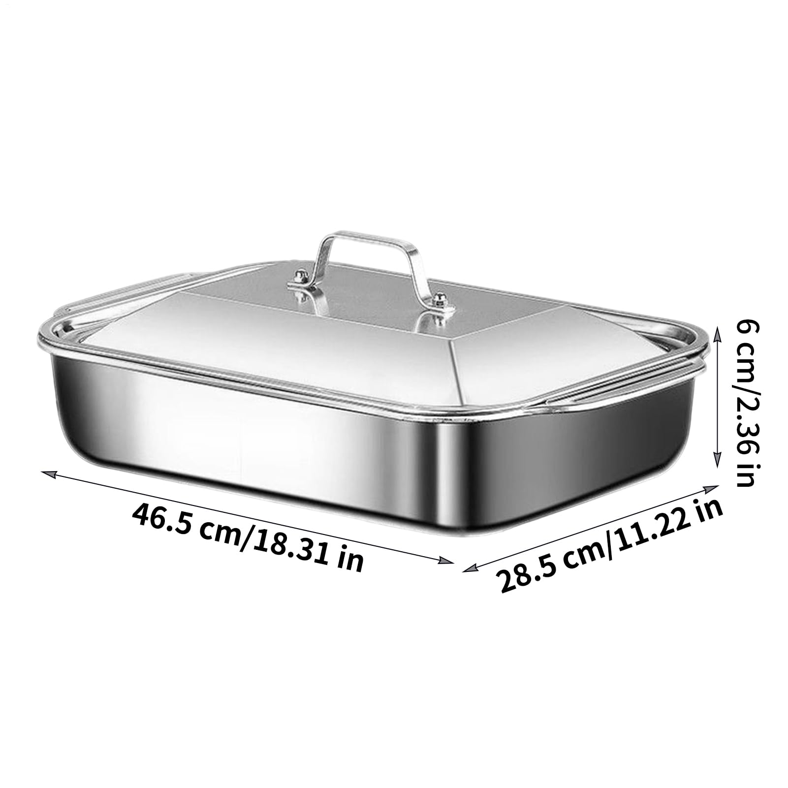 Générique de Four en Acier Inoxydable,Moule De Four Avec Couvercle Et Poignée,Matériel Étanche Pour La Cuisson | pour la Cuisson de Gâteau Pizza au et pour Cuisine Maison Fête