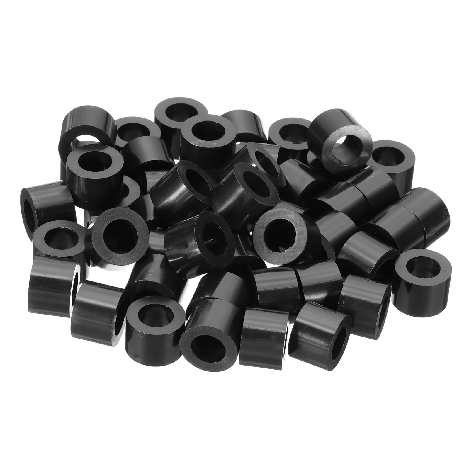PATIKIL 120Pcs M8 ABS Spacers 5/16" ID x 9/16" OD x 3/8" L Plastic Round Spacer Washers Black Standoff Nut Unthreaded for M8 or 5/16 inch Screws Bolts Electrical Outlet
