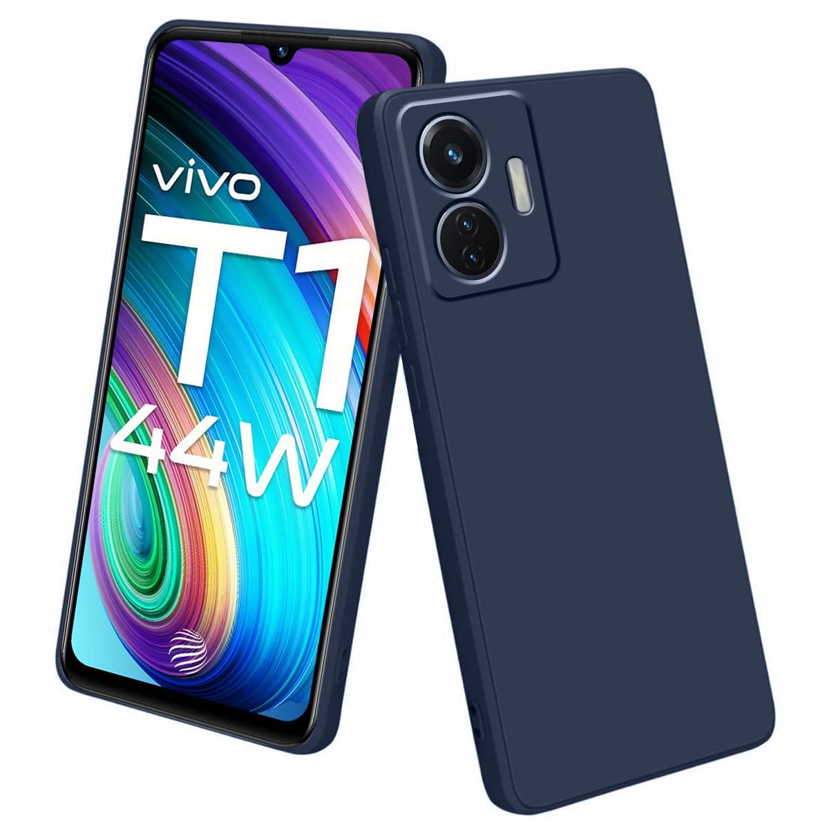 LIRAMARK Silicone Soft Back Cover Case for iQOO Z6 44W / Vivo T1 44W (Blue) (B0BS647WB4) Amazon Price History, Amazon Price Tracker