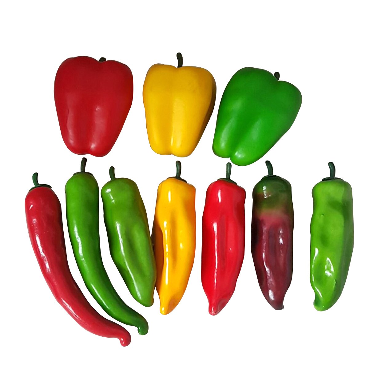 VOSAREA 10pcs Simulated Pepper Artificial Chilli Vegetable for Table Showcase Decorations Window Display Props Photo Props Mix Style Home House Decor Random Style