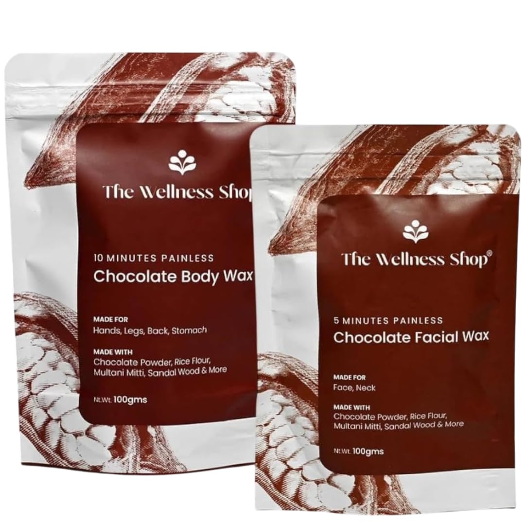 The Wellness Shop Combo Chocolate Body (10 Min) & Face (5 Min) Painless Solution Set | Sandal Wood, Rice Flour Extracts, Instant Glow & Deep Nourishment, All Skin Types, Salon-Like Result-image-15