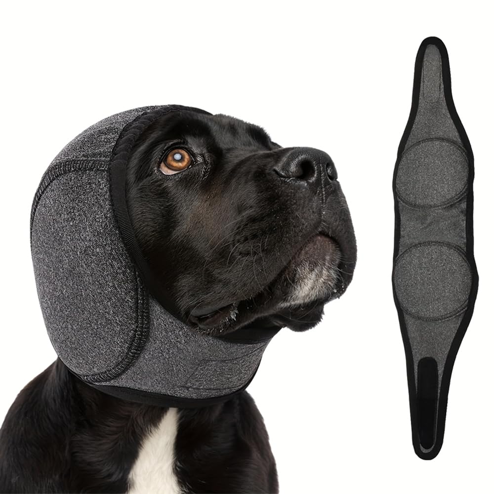 Maslasee Dog Ear Defenders, Dog Snood Ear Protector, Adjustable & Ear Defenders for Dogs During Thunder Fireworks, Bathing, Grooming & Swimming.