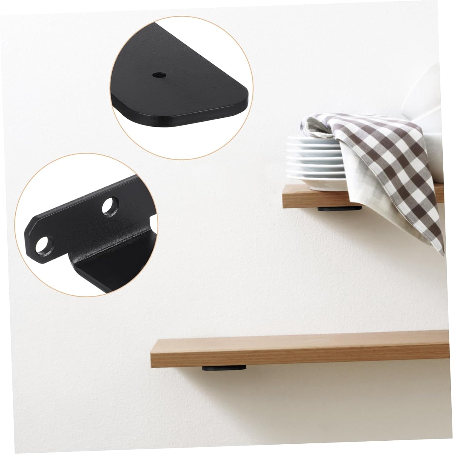 LIFKOME 4pcs Floating Shelf Brackets Wall Brackets for Shelves Hidden Installation
