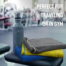 SINLAND Microfiber Gym Towels Sports Fitness Workout Sweat Towel Super Soft and Absorbent 3 Pack 16 Inch X 32 Inch